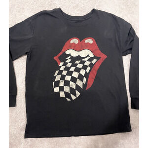 Rolling Stones Gap Classic Checkerboard Tongue Logo Oversized Tee Size 12